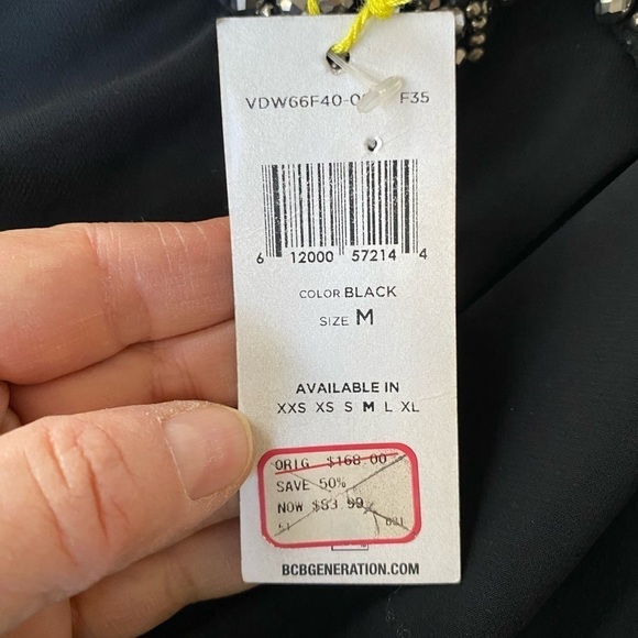 BCBG Generation Black Dress Sequin Detailing NWT M - Picture 12 of 13